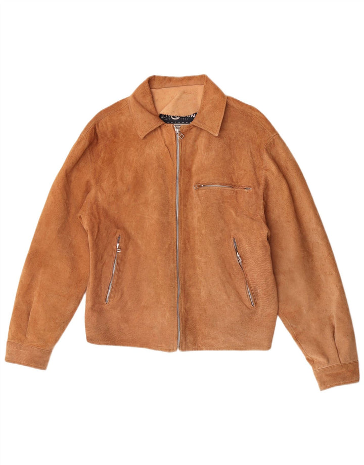 Alan Gordon Damen Wildleder Bomberjacke UK 14 Large Beige Leder