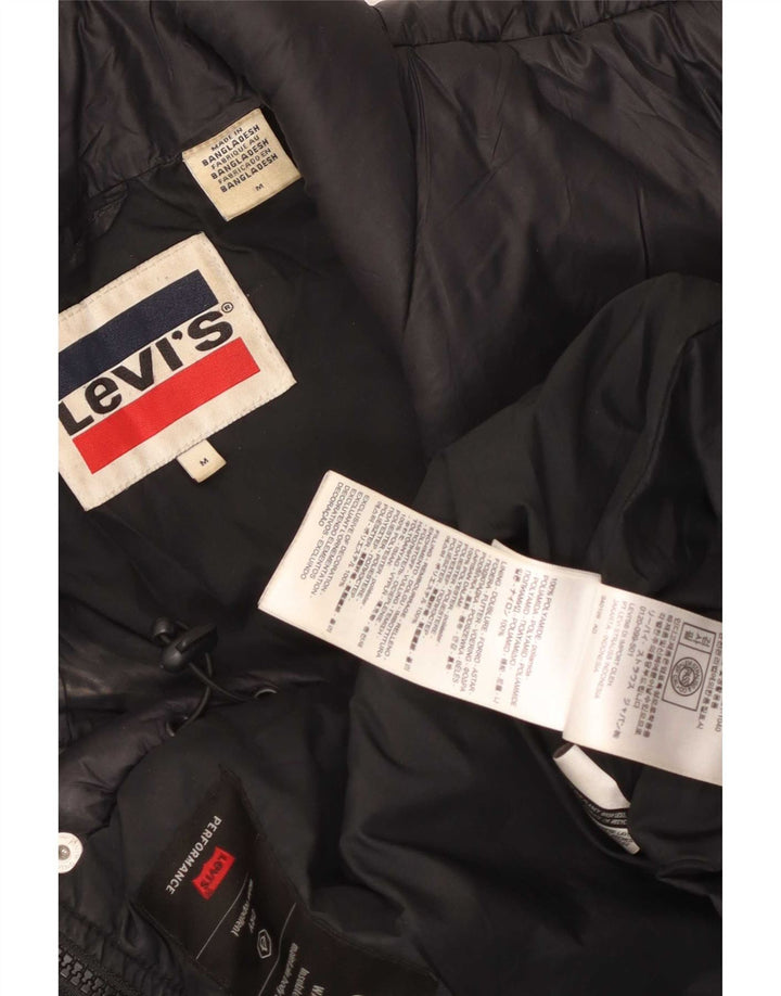 Levi's Herren Wattierte Jacke UK 38 Medium Schwarz Polyamid