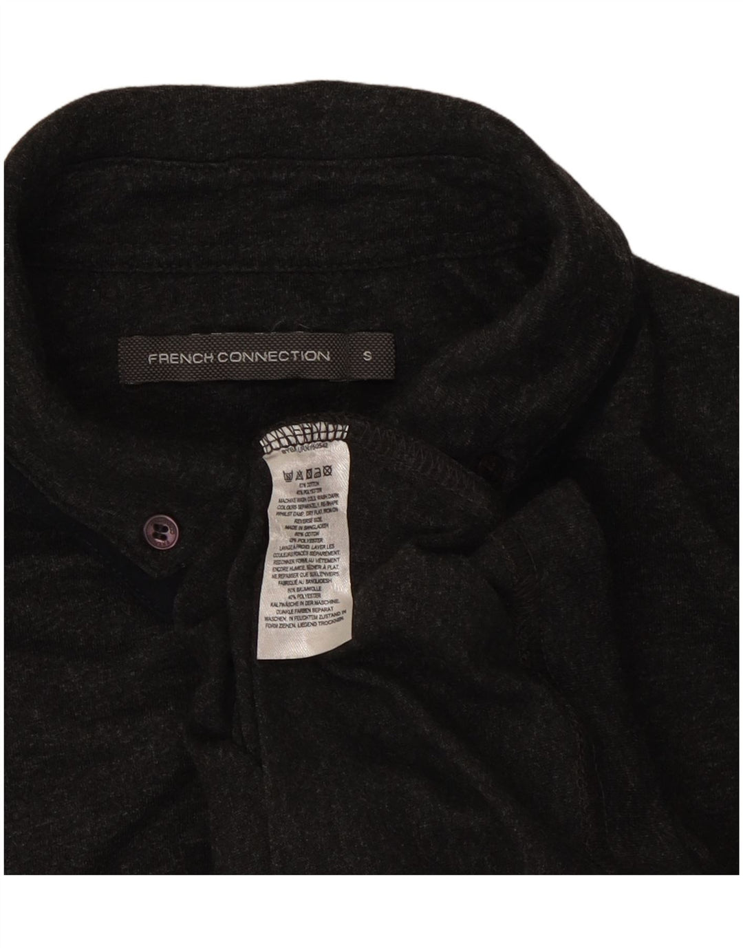 French Connection Herren-Poloshirt, klein, grau gesprenkelte Baumwolle