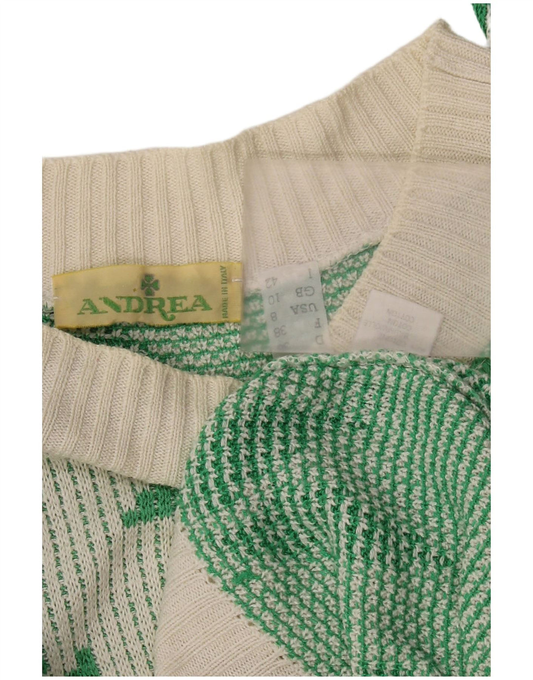 Vintage Damen Crop Boat Neck Pullover Pullover UK 10 Small Weiß Acryl