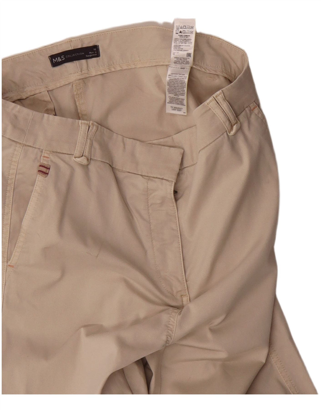 Marks & Spencer Damen Chinohose UK 14 Medium W30 L27 Beige Baumwolle