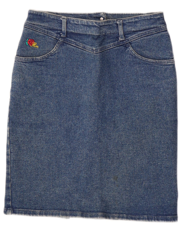 MASH Damen Jeansrock IT 42 Medium W32 Blaue Baumwolle