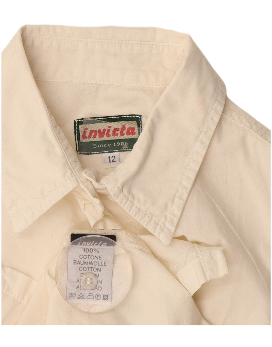 Invicta Damen Ärmelloses Hemd UK 12 Mittelweiße Baumwolle