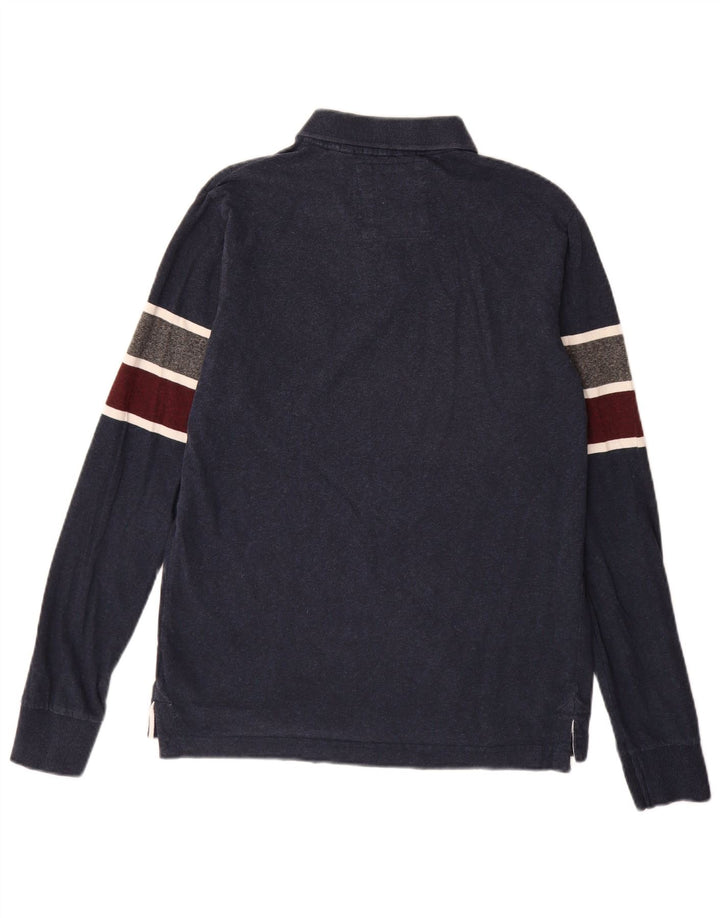 Superdry Herren-Rugby-Poloshirt mit Grafik, groß, marineblau, Farbblock-Baumwolle