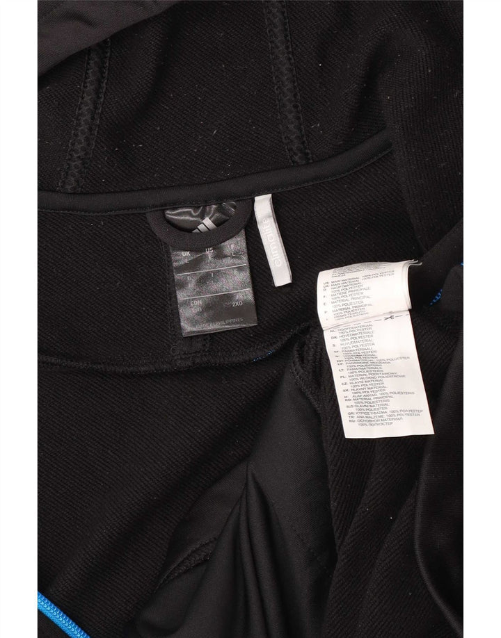 Adidas Herren Climalite Zip Hoodie Pullover Großes schwarzes Polyester