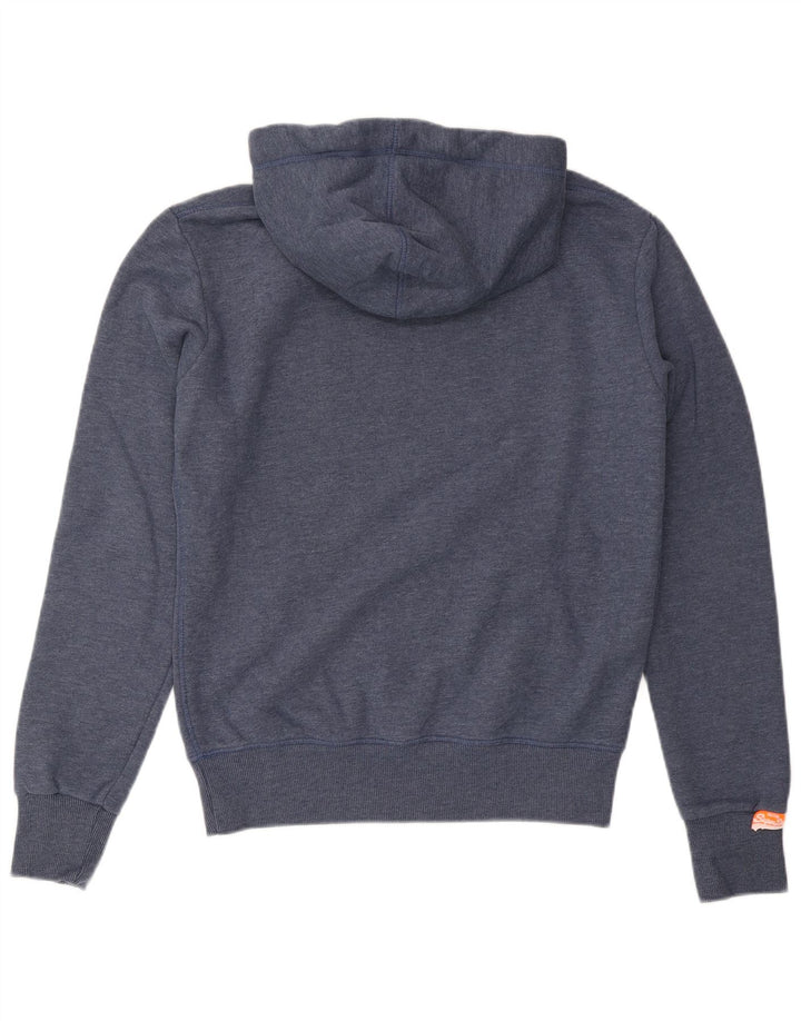 Superdry Herren Grafik-Kapuzenpullover aus mittelblauer Baumwolle
