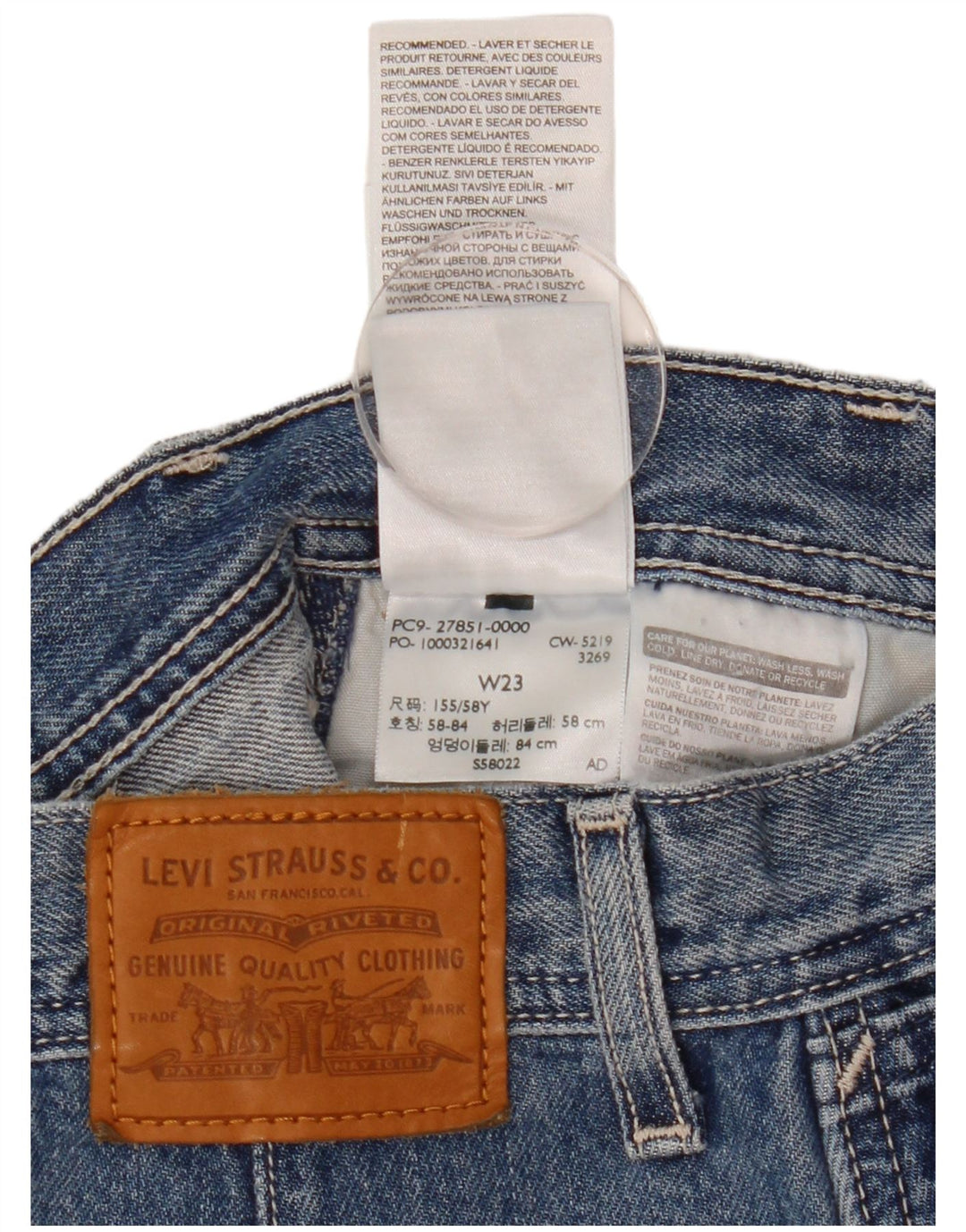 Levi's Damen Jeansrock W23 2XS Blaue Baumwolle