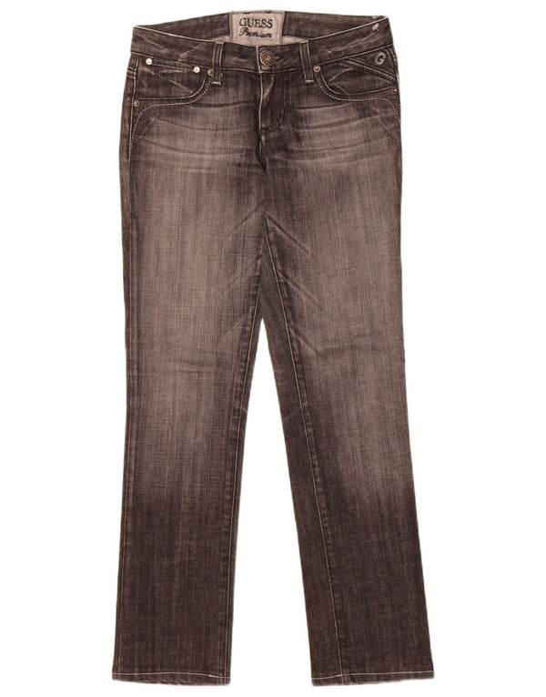Guess Damen Straight Jeans W27 L30 Schwarze Baumwolle