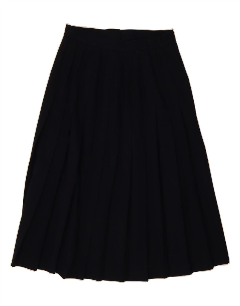 TALBOTS Womens Pleated Skirt US 4 Small W28 Navy Blue Wool Vintage Talbots and Second-Hand Talbots from Messina Hembry 
