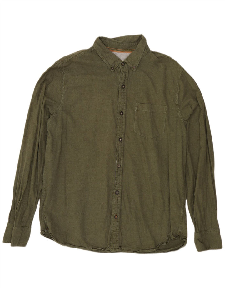 FAT FACE Herren-Hemd, groß, Khaki, Baumwolle