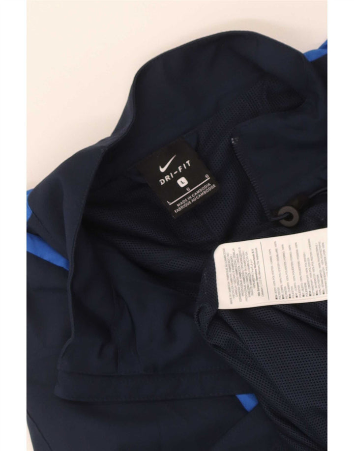 Nike Herren-Trainingsanzug-Oberteil mit Dri-Fit-Grafik, Größe L, Marineblau, Farbblock