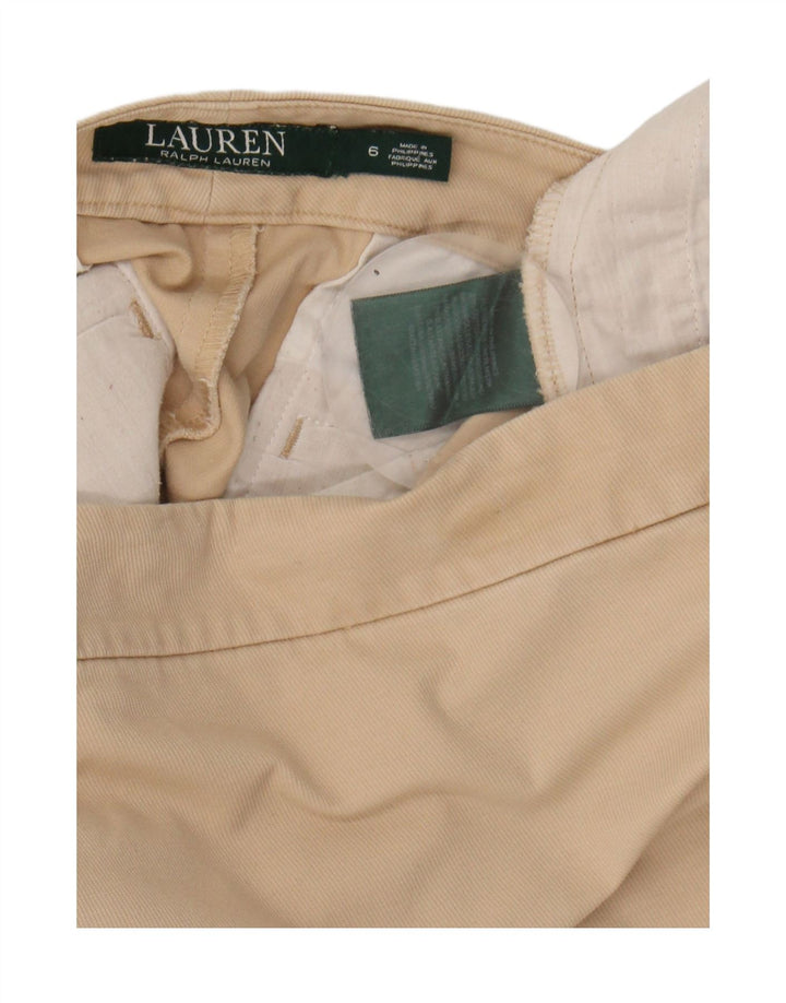 Ralph Lauren Damen gerader Rock US 6 Medium W32 Beige Baumwolle