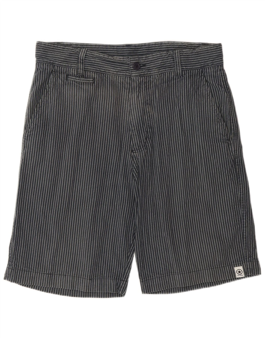 Converse Herren Chino-Shorts, Größe M, W32, grau gestreift, Baumwolle