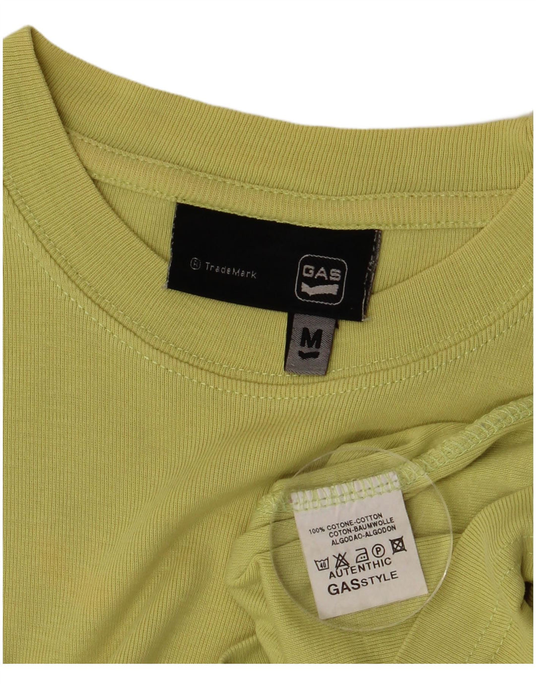 Gas Damen T-Shirt Top UK 12 Mittelgrüne Baumwolle