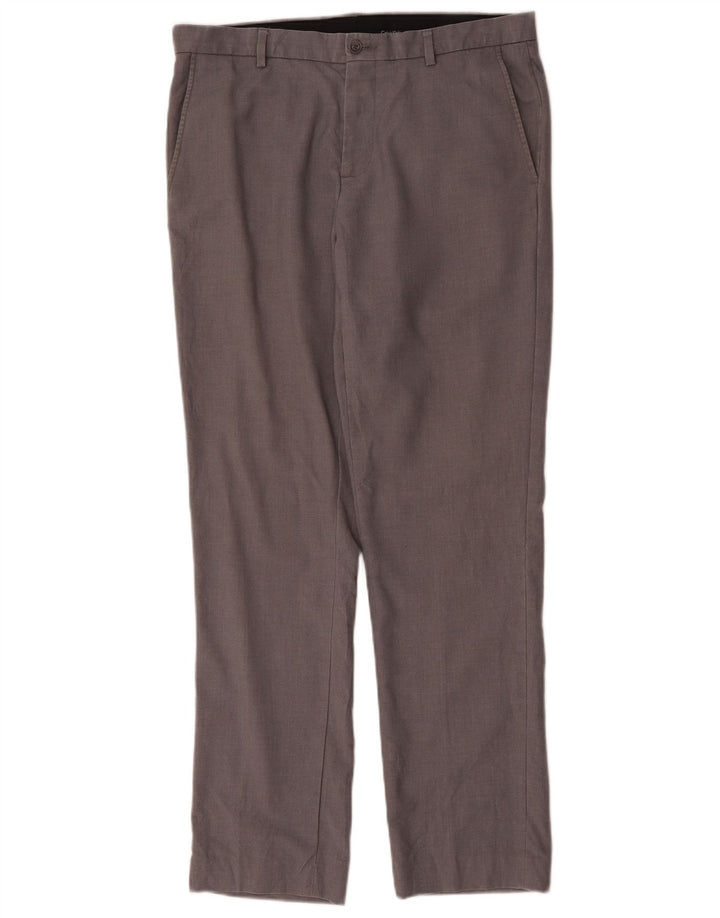 Calvin Klein Herren Straight Chino Hose W33 L32 Grau Polyester