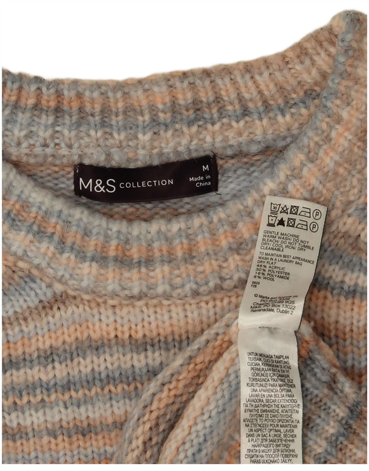 Marks & Spencer Crop-Pullover mit U-Boot-Ausschnitt für Damen, Gr. 14, mittelmehrfarbig