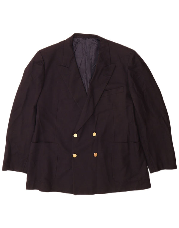 Burberrys zweireihiger Herren-Blazer IT 56 XL aus marineblauer Wolle