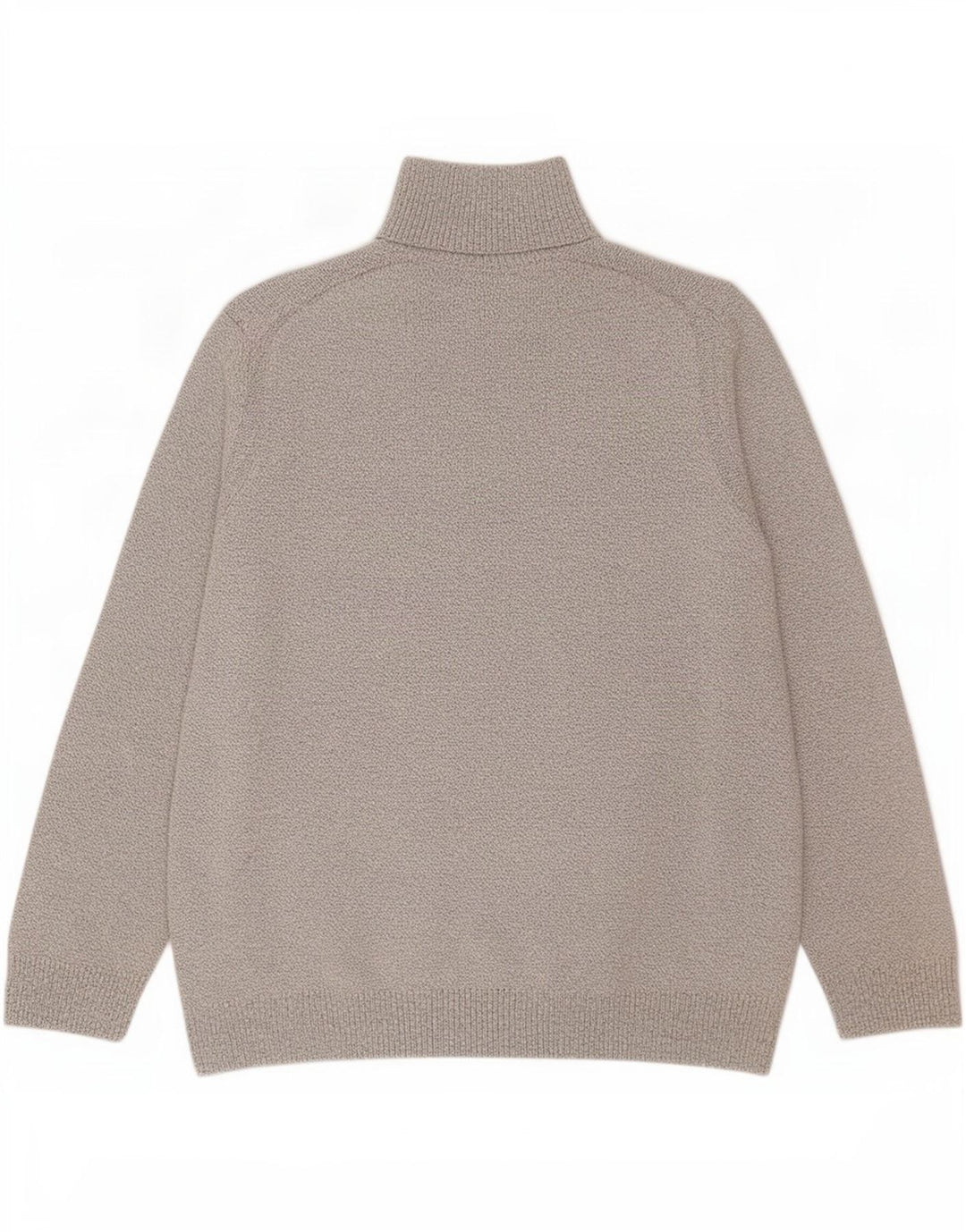Marks & Spencer Herren-Pullover mit Reißverschluss am Hals, groß, cremefarbene gesprenkelte Baumwolle