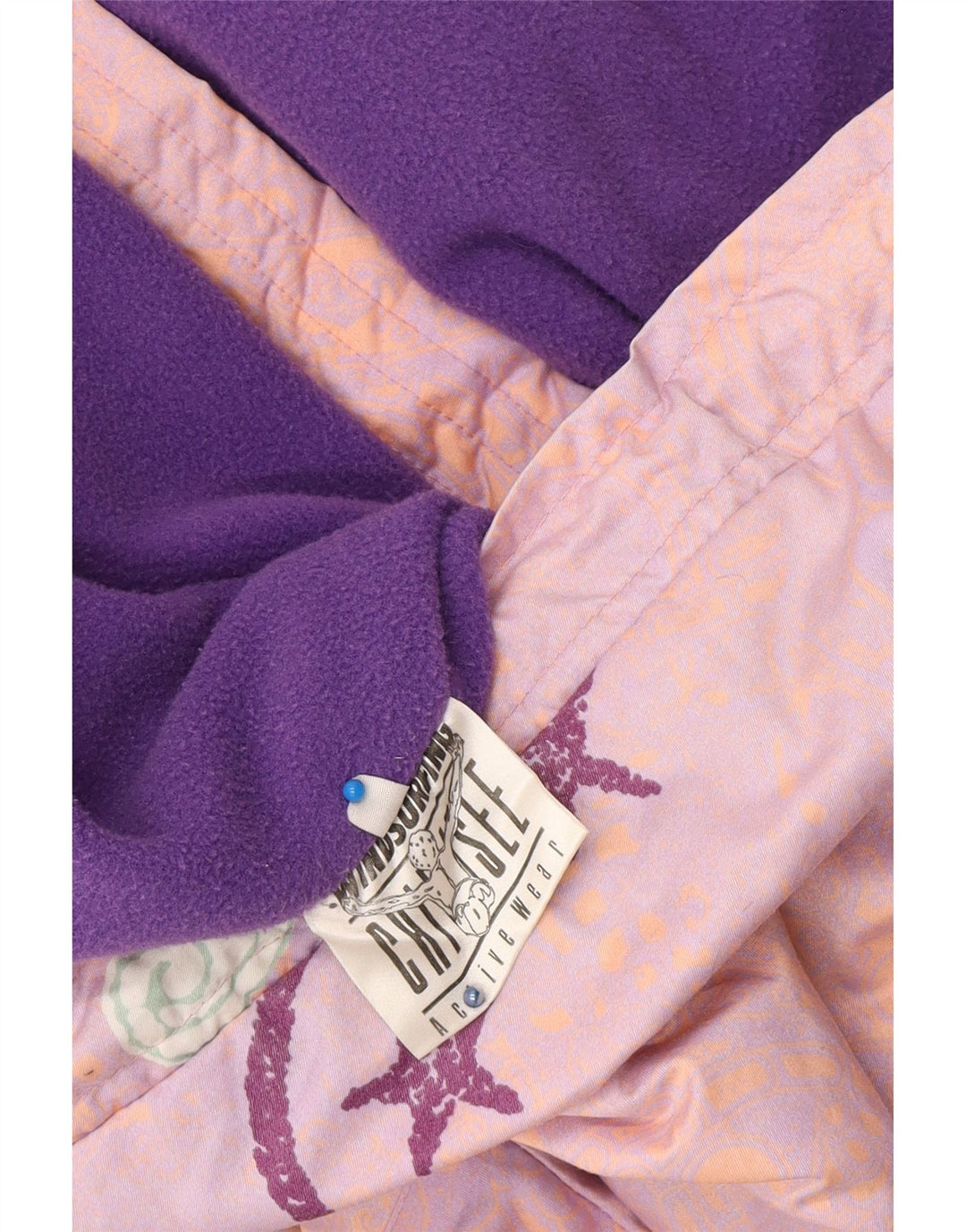 VINTAGE Womens Abstract Pattern Windbreaker Jacket UK 14 Medium Pink Vintage Vintage and Second-Hand Vintage from Messina Hembry 