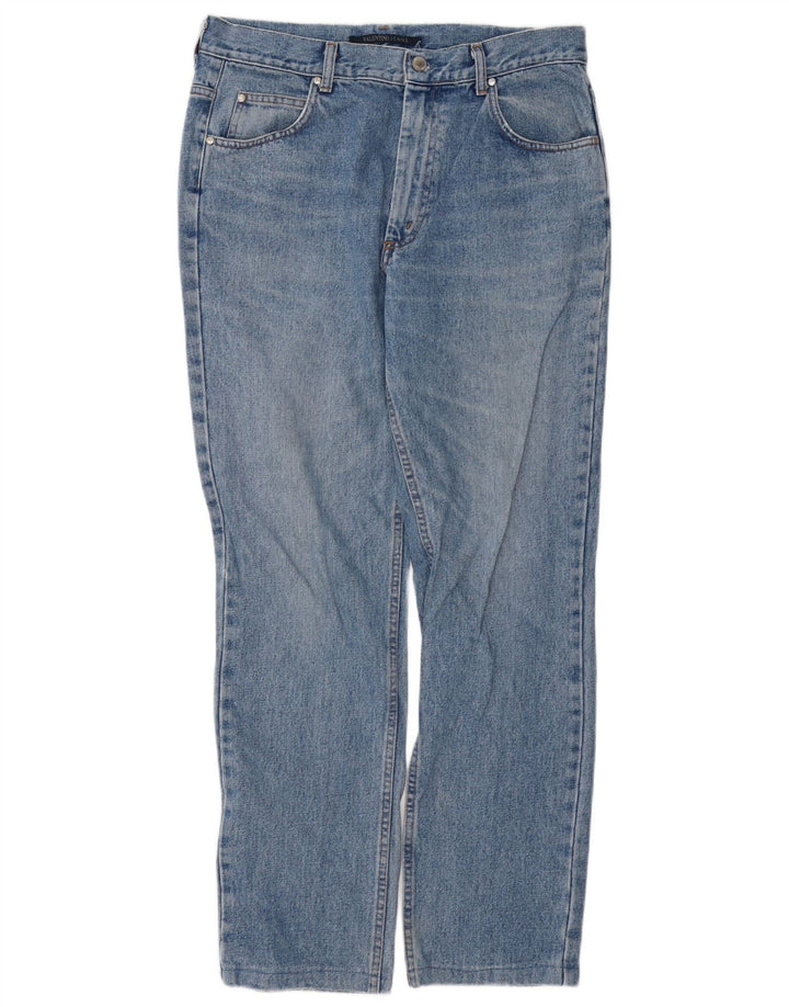 VALENTINO Herren Straight Jeans W34 L31 Blaue Baumwolle