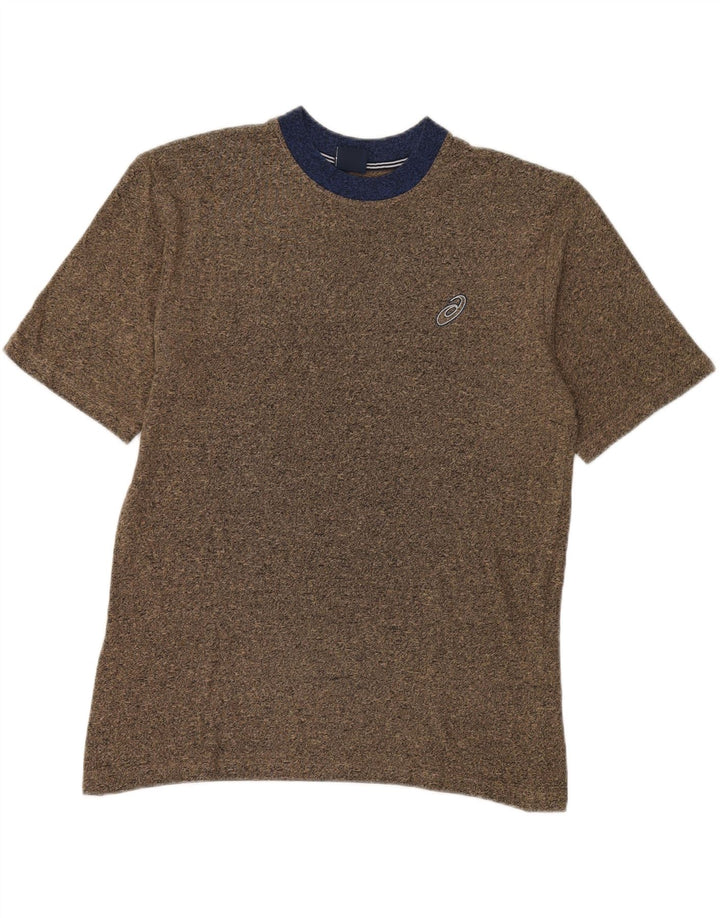 ASICS Herren T-Shirt Top Large Braun Colourblock Baumwolle