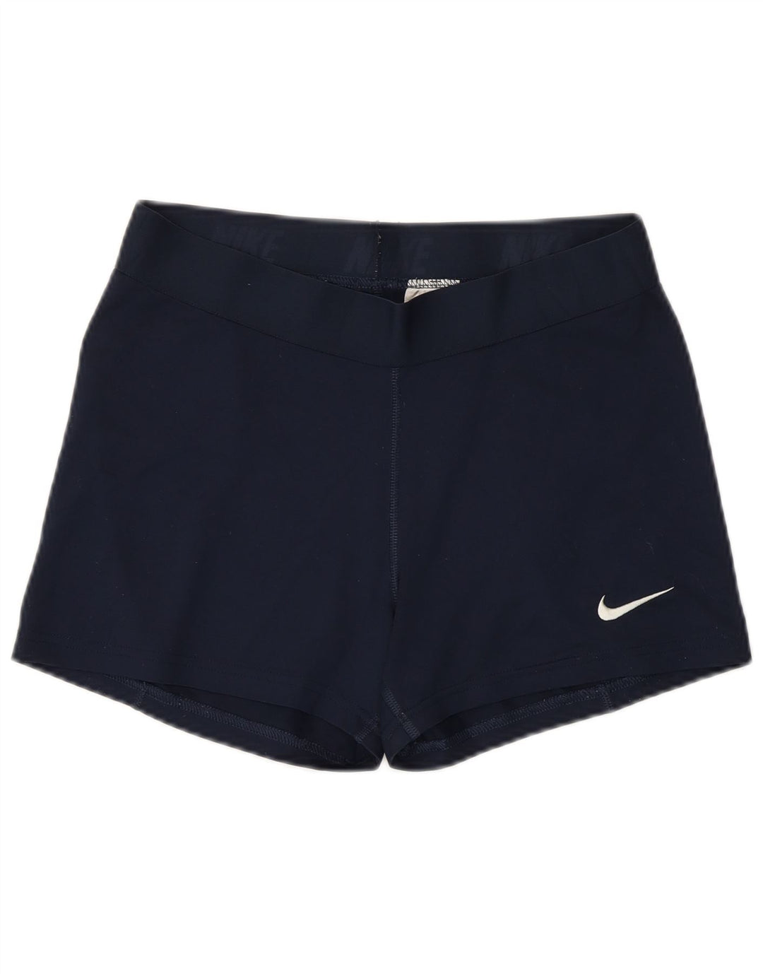 NIKE Damen Dri Fit Sport Shorts UK 14 Large Marineblau Polyester