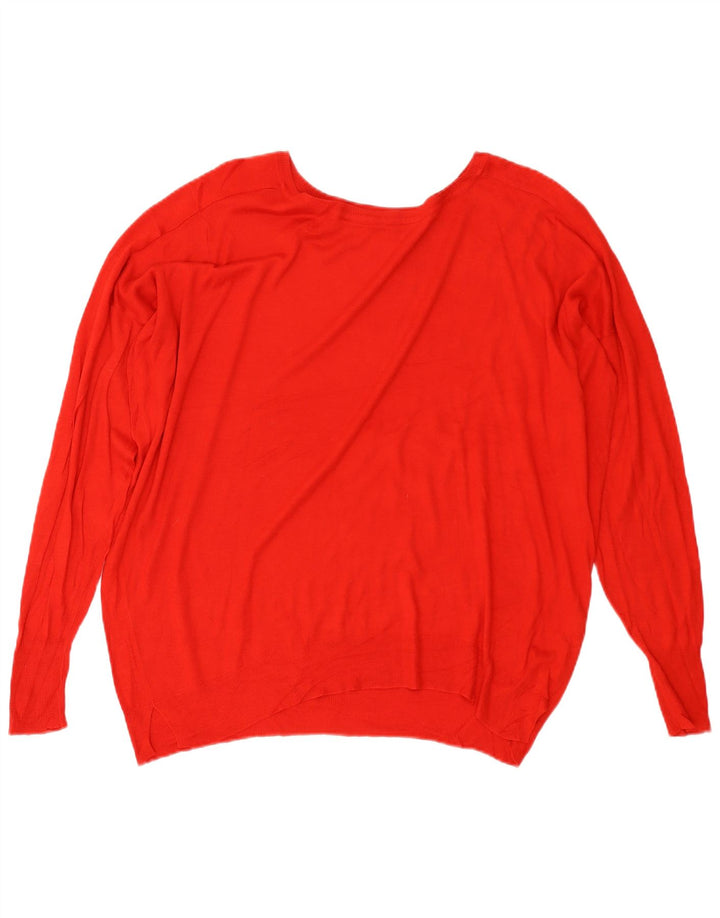 Zara Damen-Pullover, übergroß, U-Boot-Ausschnitt, Gr. 10, Größe S, Rot