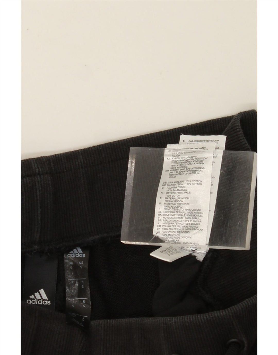 ADIDAS Damen-Trainingsanzug mit Grafik, Jogginghose, UK 10, Größe S, Schwarz, Baumwolle