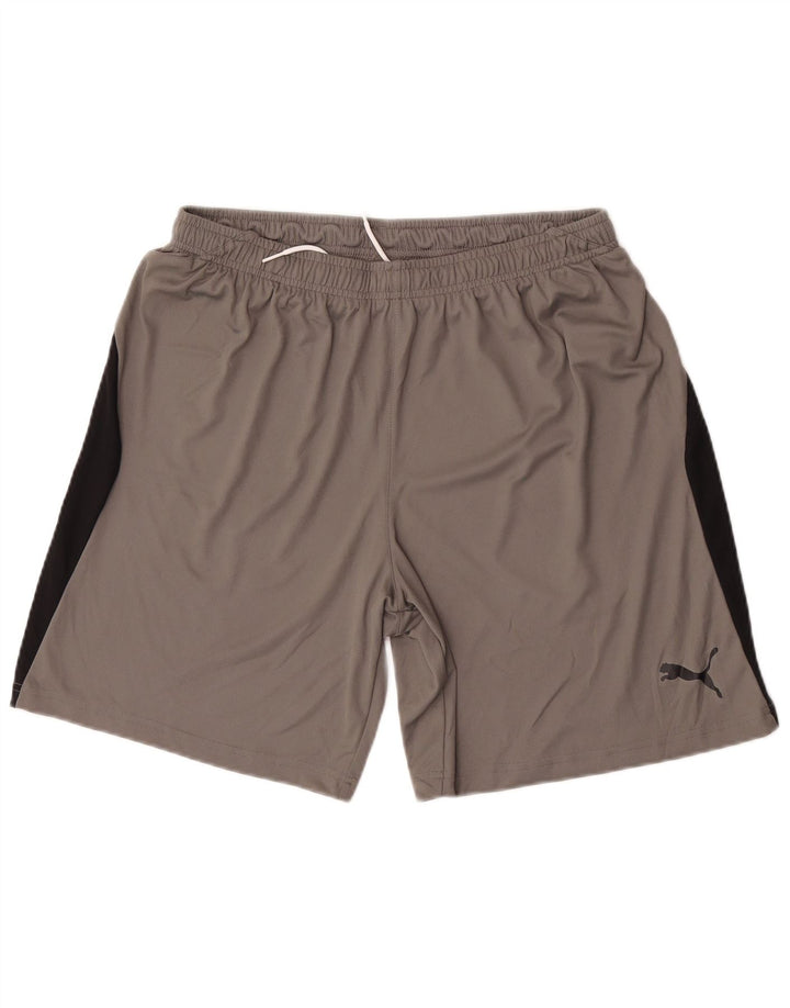 Puma Herren-Sportshorts, groß, graues Colourblock-Polyester