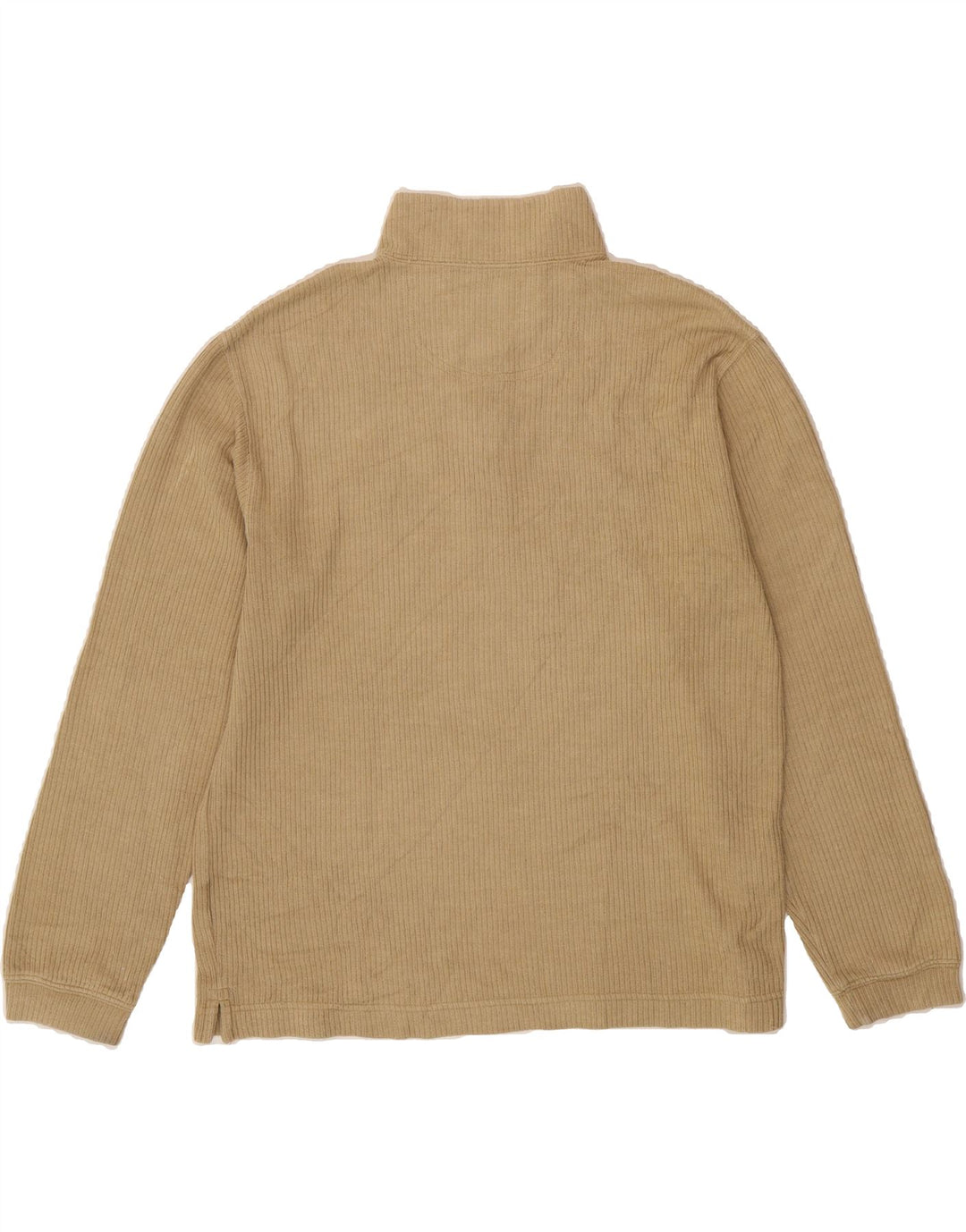 IZOD Mens Zip Neck Top Long Sleeve Medium Beige Cotton Vintage Izod and Second-Hand Izod from Messina Hembry 