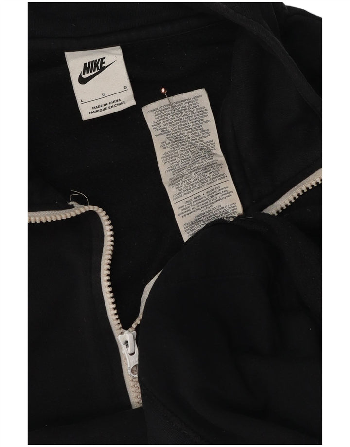 Nike Herren-Sweatshirt mit Reißverschluss am Hals, groß, aus schwarzer Baumwolle