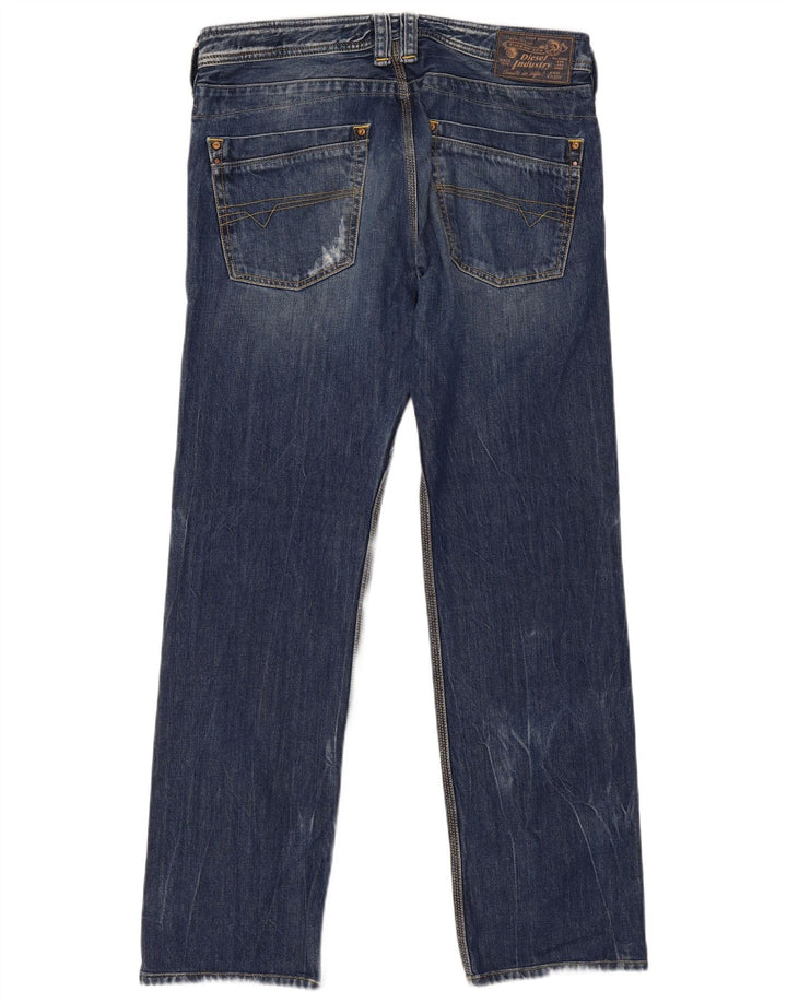 Diesel Herren Timmen Distressed Regular Straight Jeans W33 L32 Blaue Baumwolle
