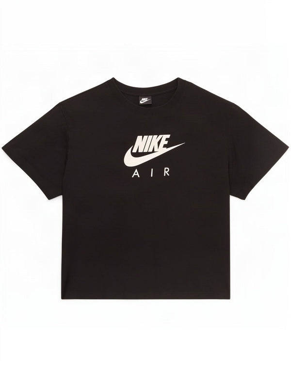 Nike Womens Graphic T-Shirt Top UK 14 Mittelschwarze Baumwolle