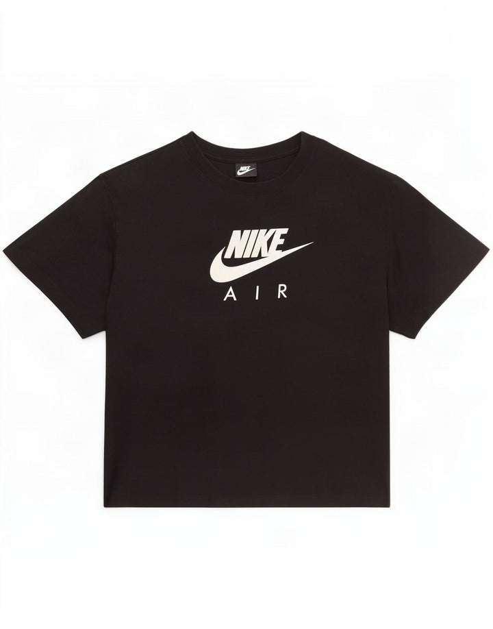 Nike Womens Graphic T-Shirt Top UK 14 Mittelschwarze Baumwolle