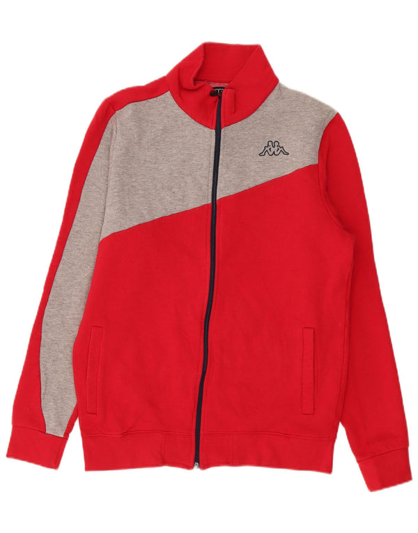 Kappa Mens Tracksuit Top Jacket Medium Red Colourblock Cotton