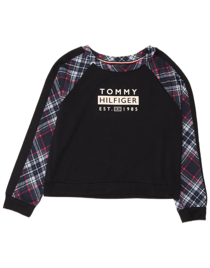 Tommy Hilfiger Damen-Trainingsanzug mit Grafik, Gr. 14, mittelblau, kariert