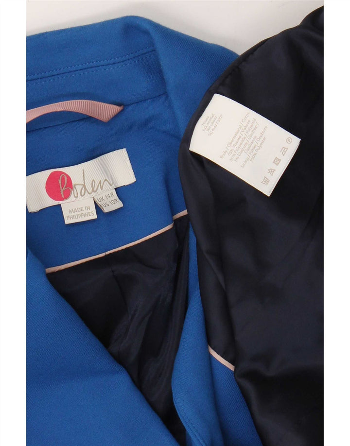 Boden Damen-Blazer mit 2 Knöpfen, UK 14, mittelblaue Viskose