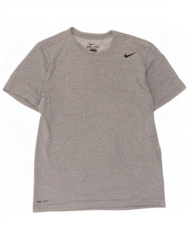 Nike Herren Dri Fit T-Shirt Top Small Grau Baumwolle