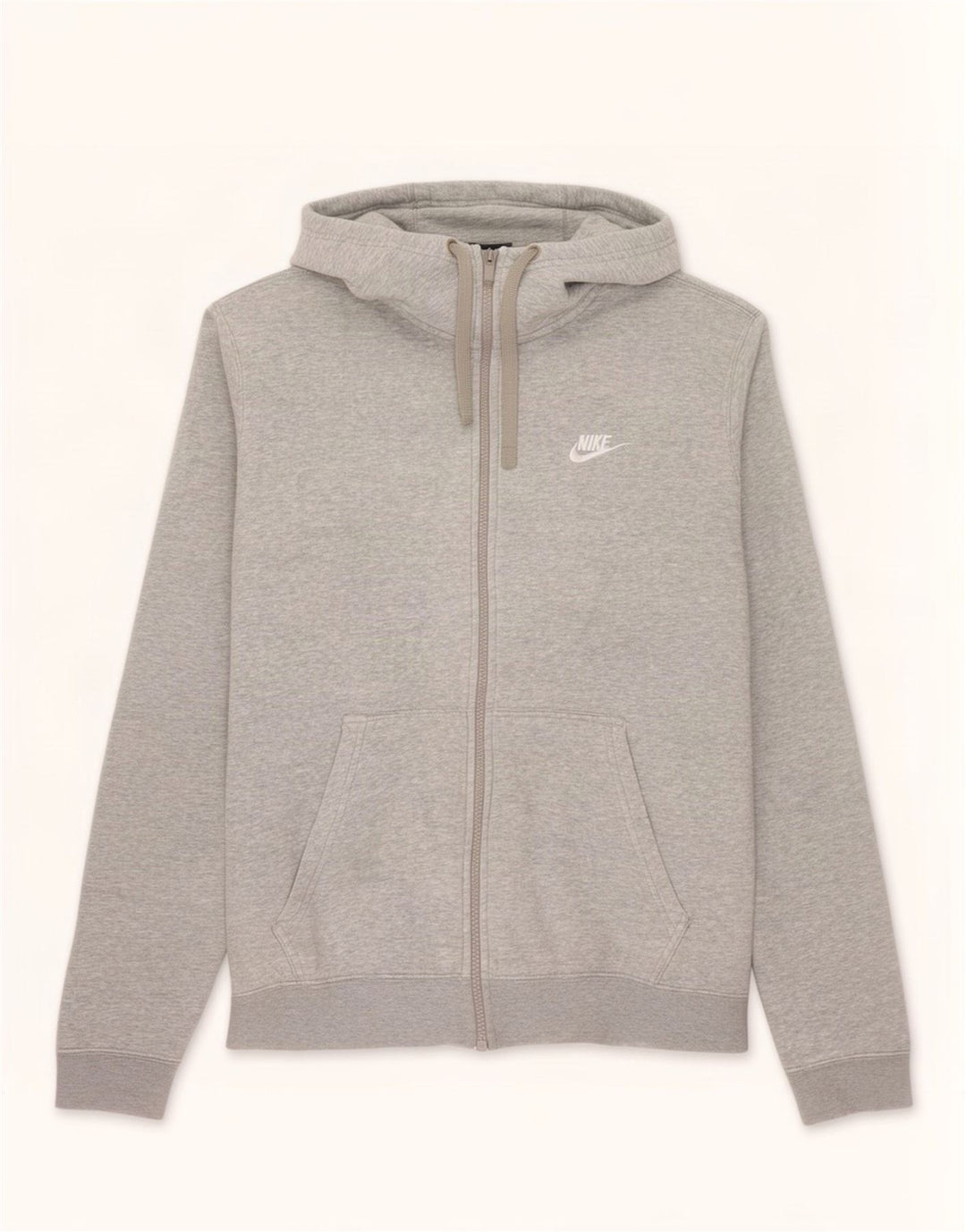 Nike Herren-Kapuzenpullover mit Reißverschluss, mittelgraue Baumwolle
