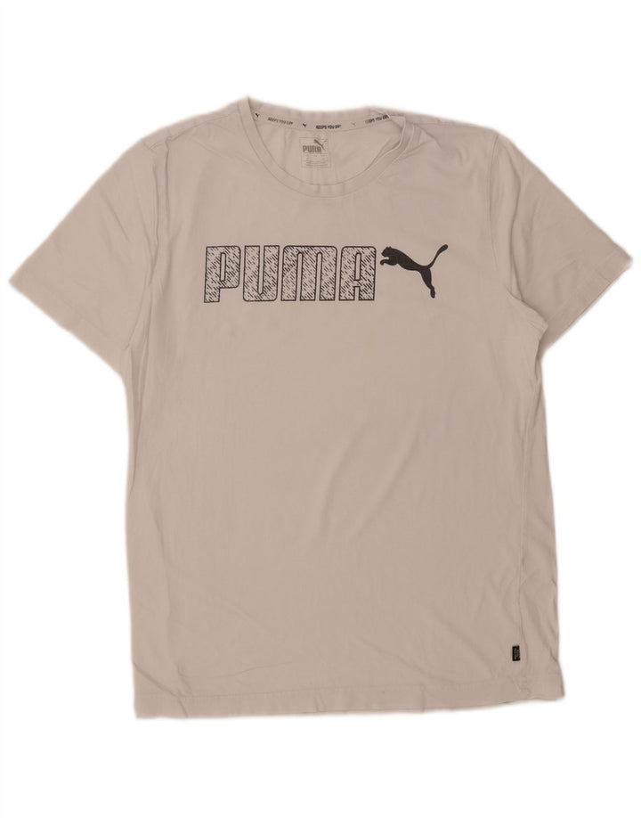Puma Herren Grafik T-Shirt Top Mittelweiß