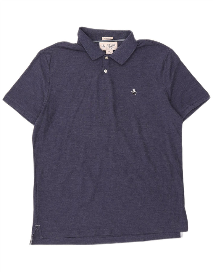 PENGUIN Herren-Poloshirt mit klassischer Passform, Größe L, Marineblau