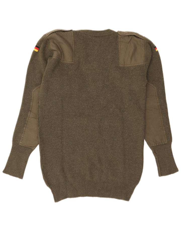 Vintage Herren Militär Pullover mit Rundhalsausschnitt IT 50 Medium Khaki