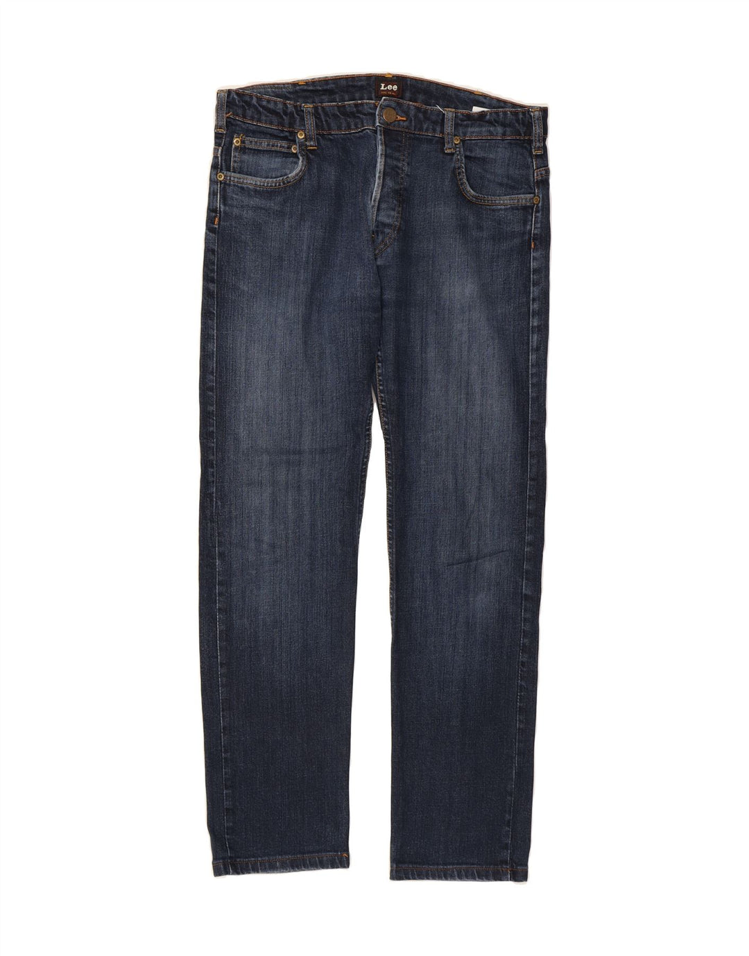 LEE Damen Powell Straight Jeans W34 L30 Marineblaue Baumwolle
