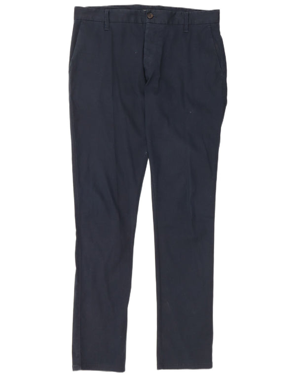 ARMANI Mens Slim Chino Trousers IT 48 Medium W32 L33 Navy Blue Cotton