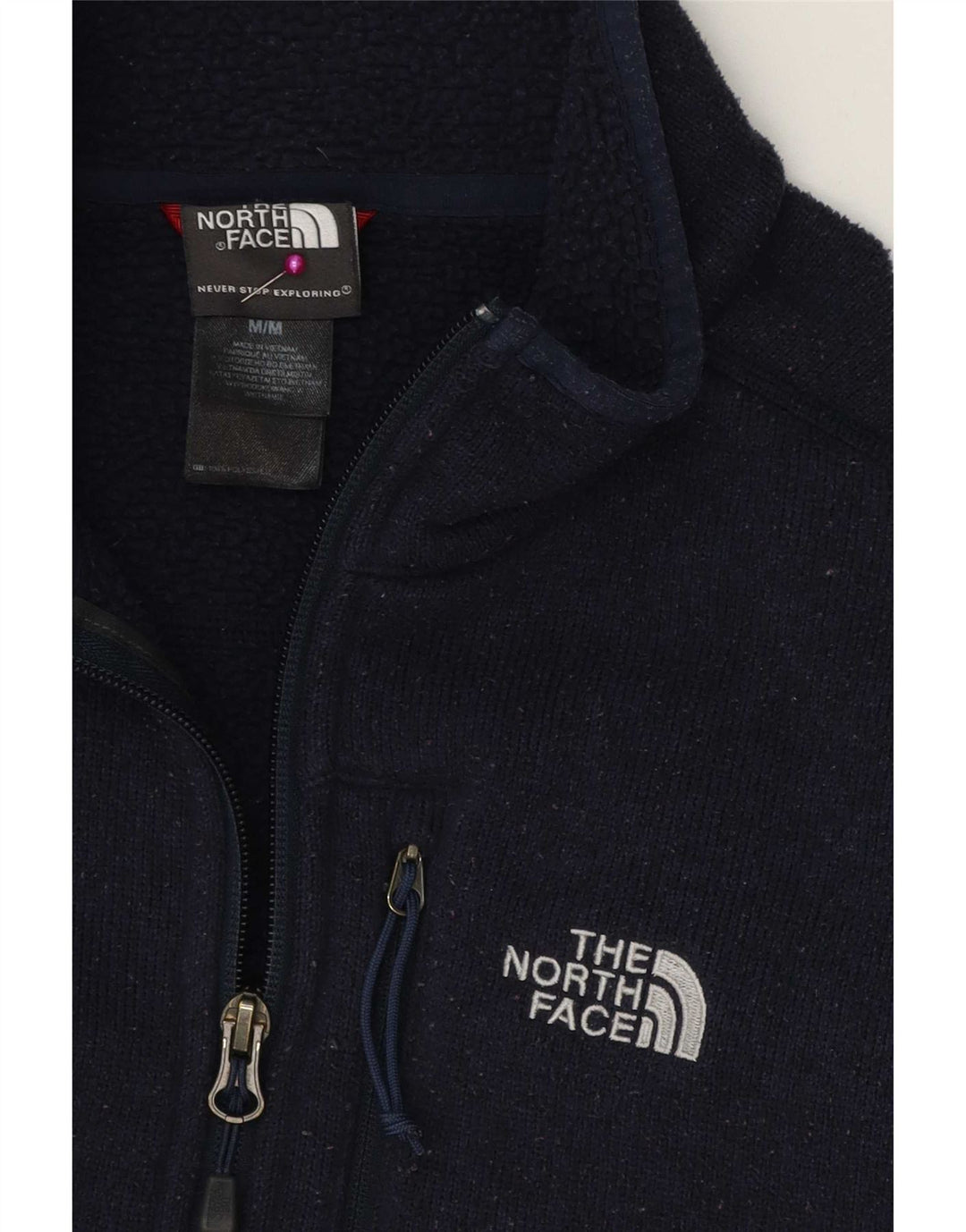 The North Face Herren-Pullover mit Reißverschluss am Hals, mittelblaues Polyester