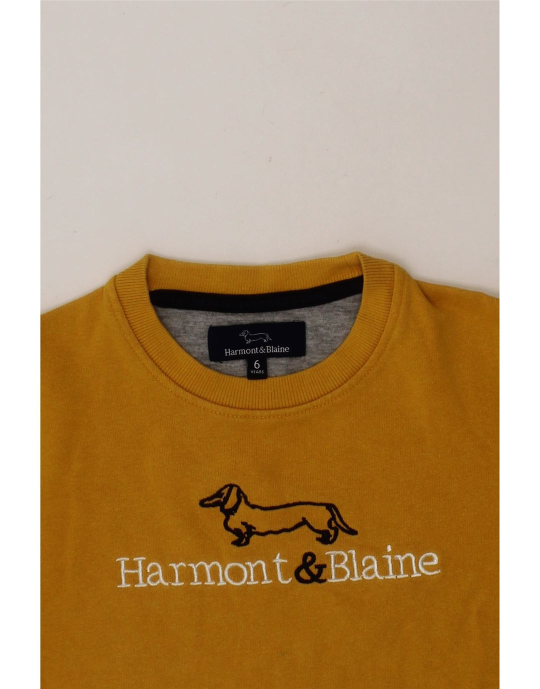 HARMONT & BLAINE Boys Graphic Sweatshirt Jumper 5-6 Years Yellow Classic Vintage Harmont & Blaine and Second-Hand Harmont & Blaine from Messina Hembry 