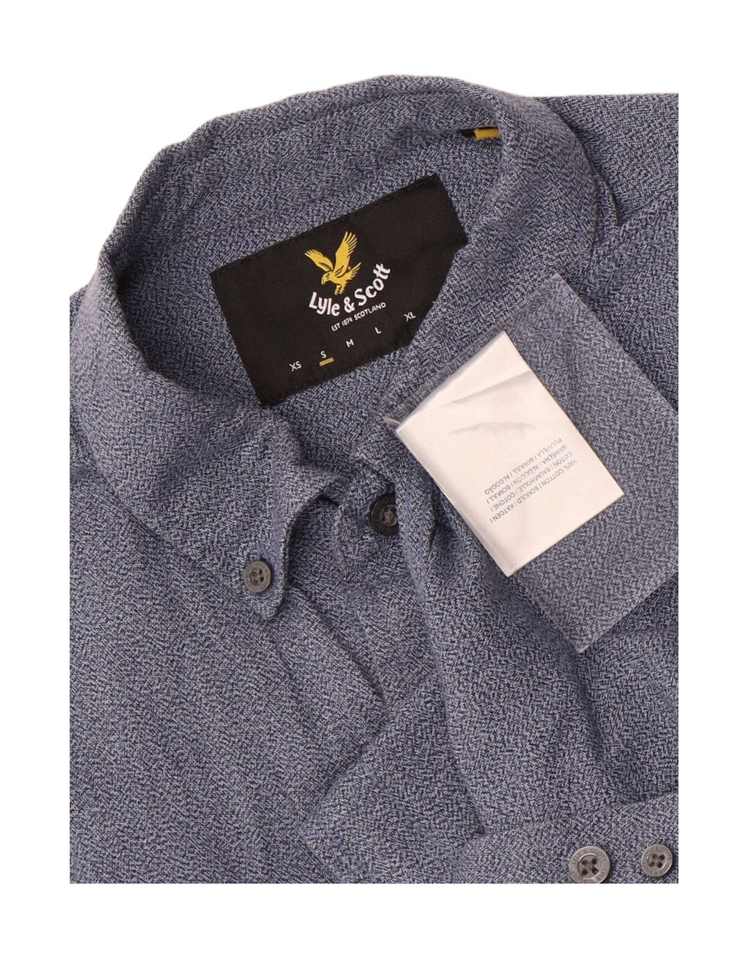 Lyle & Scott Herrenhemd, Größe S, Blau, Baumwolle