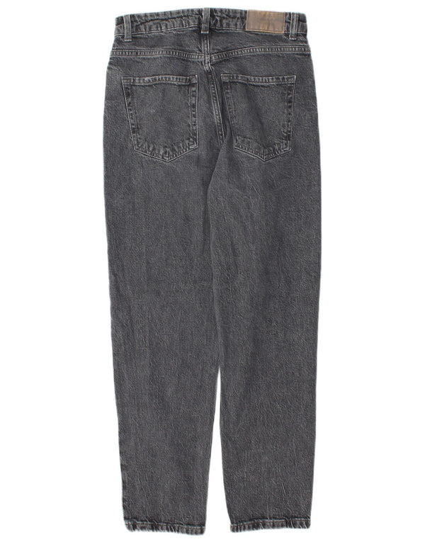 Zara Damen High Waist Tapered Jeans EU 38 Small W28 L28 Grau