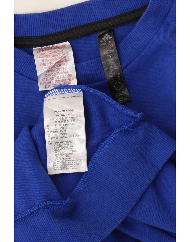 Adidas Jungen Sweatshirt Pullover 11–12 Jahre, blaue Baumwolle