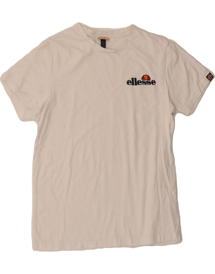 ELLESSE Mens Graphic T-Shirt Top Large White Cotton Vintage Ellesse and Second-Hand Ellesse from Messina Hembry 